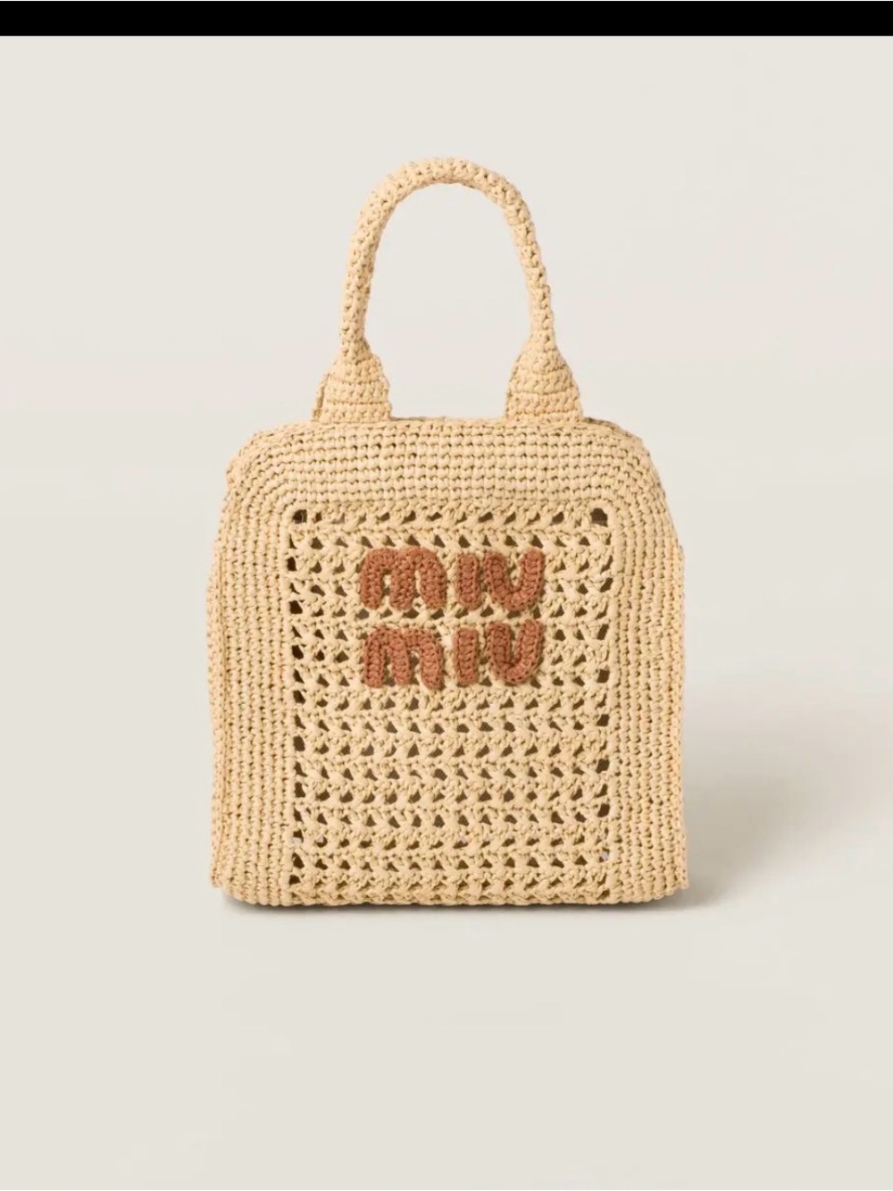 MIU MIU
Raffia-Effect Crochet Tote Bag - Picture 7 of 8